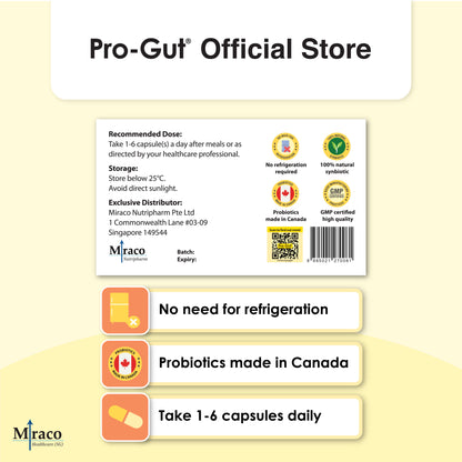 Pro-Gut® 8-Strain Daily Probiotics & Prebiotic – 100 Capsules