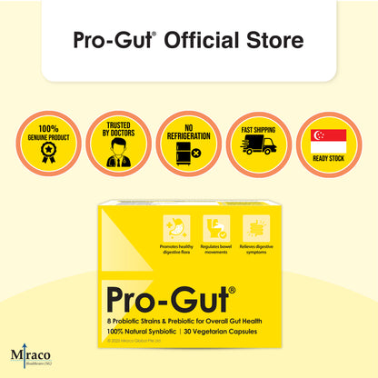 Pro-Gut® 8-Strain Daily Probiotics & Prebiotic – 30 Capsules