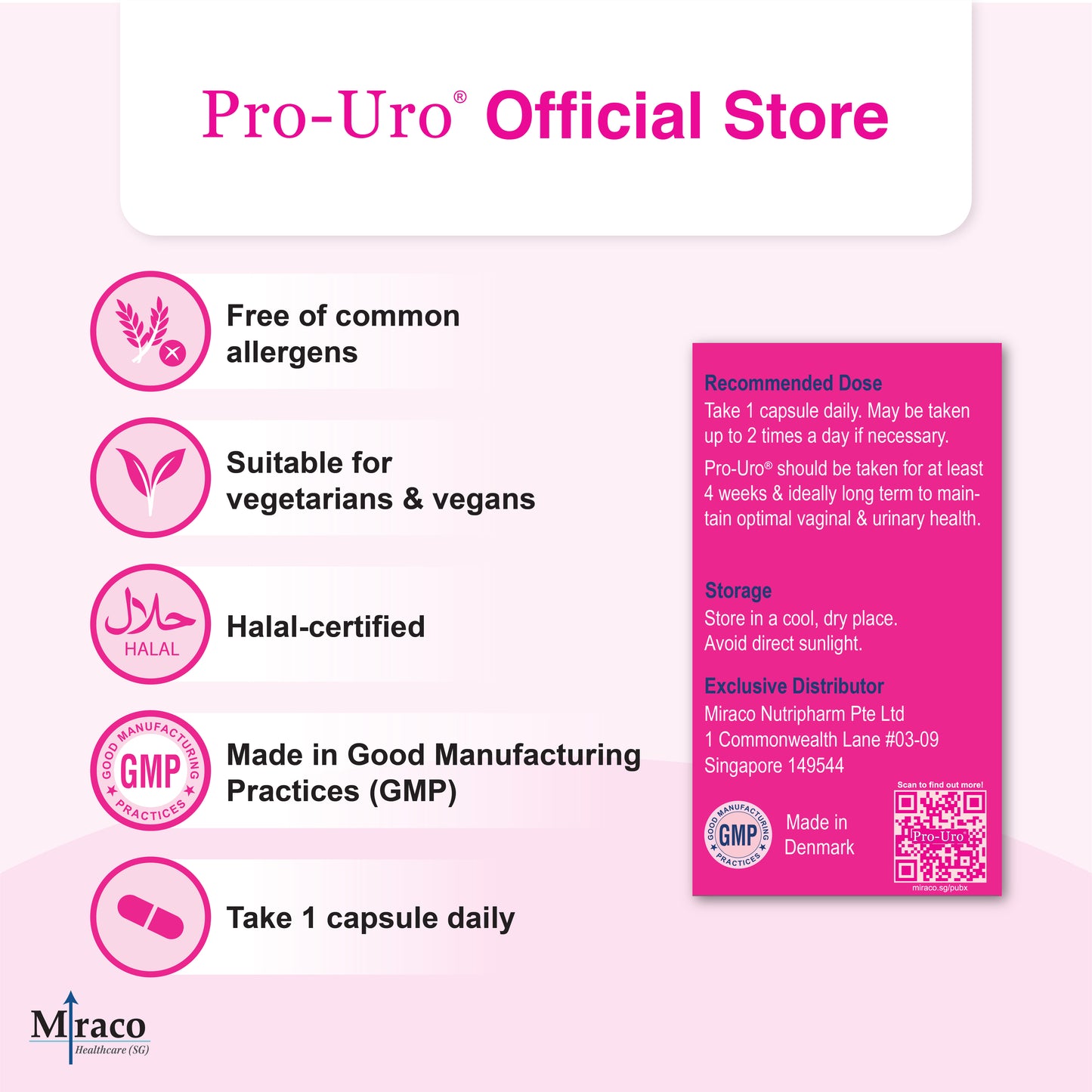Pro-Uro® World’s Best Probiotics for Women’s Vaginal & Urinary Health – 28 Capsules