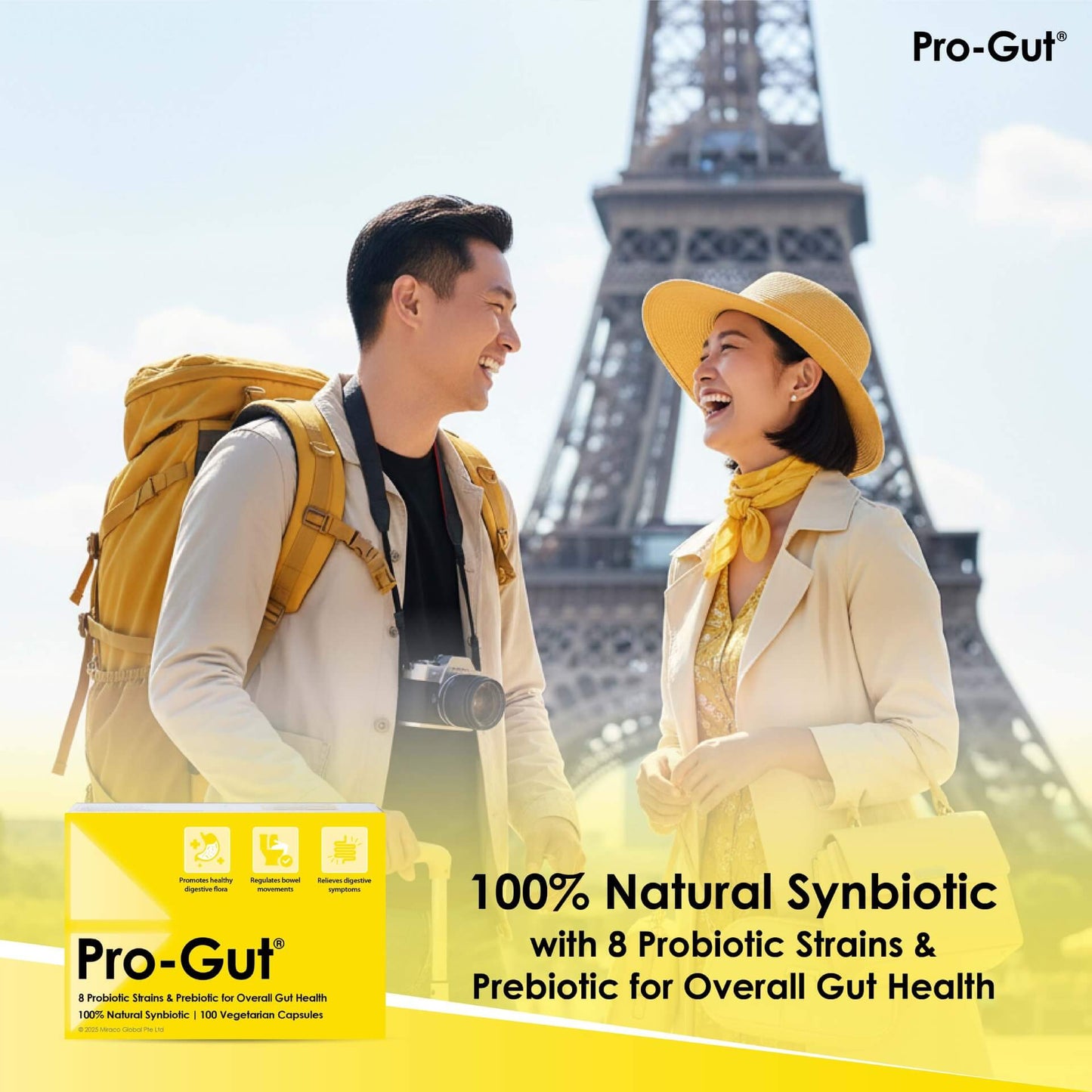 Pro-Gut® 8-Strain Daily Probiotics & Prebiotic – 100 Capsules